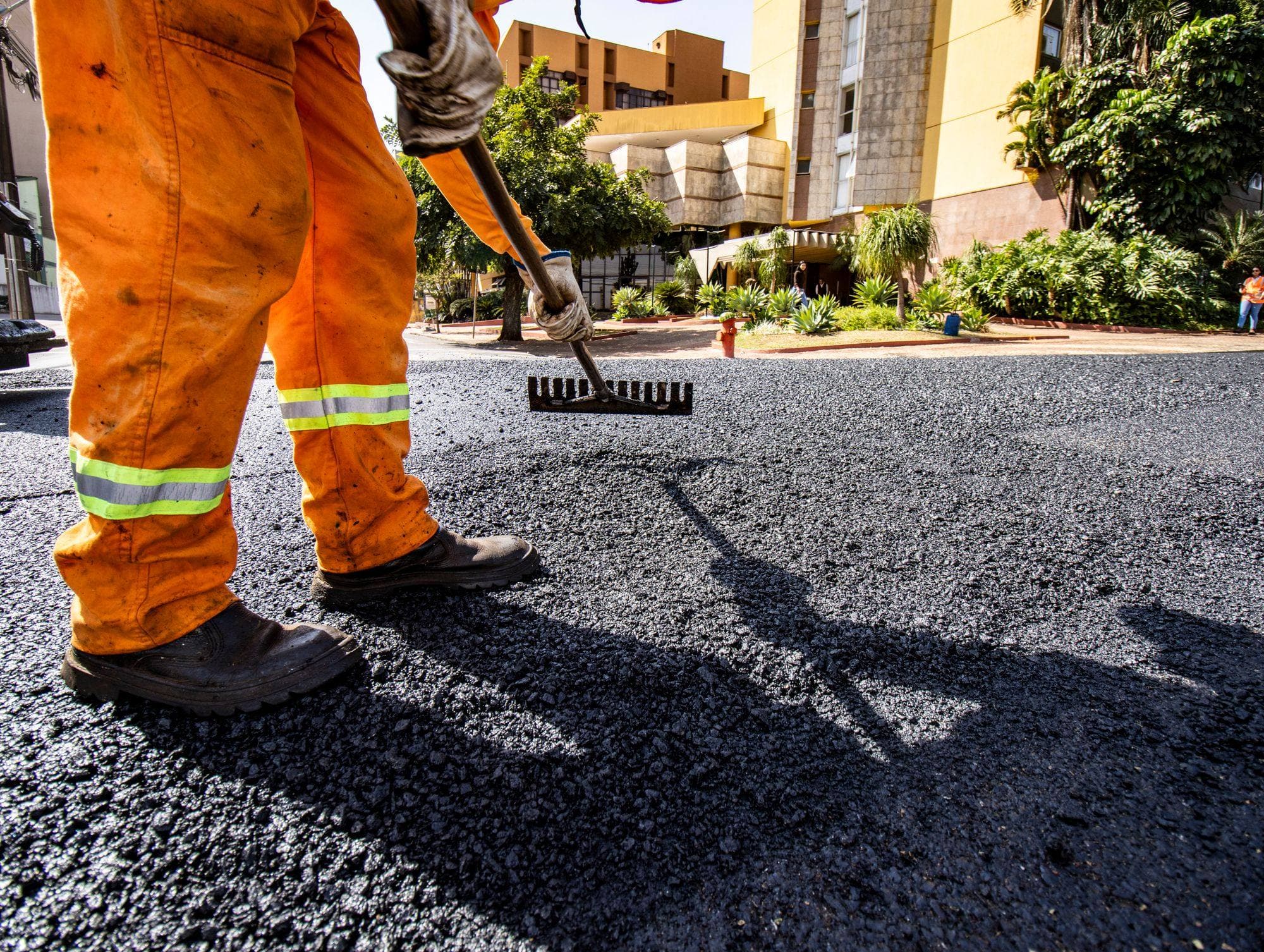 Paving on the job