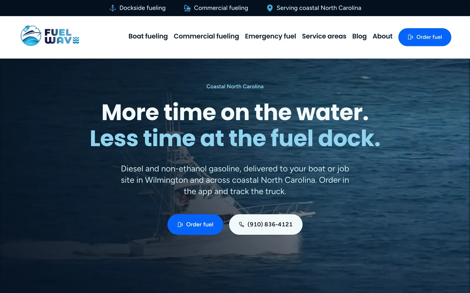 Fuel Wave homepage, built by Niewdel